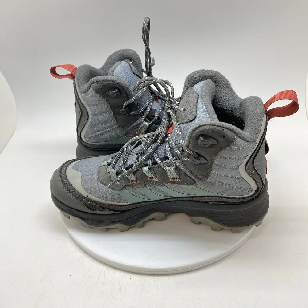 Merrell Boots Womens 8.5 Moab Speed Thermo Mid WP Primaloft Blue J067016 Hiking